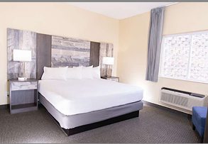 The King room with a pillow-top bed