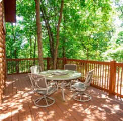 Covered deck in the trees